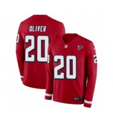 Youth Nike Atlanta Falcons #20 Isaiah Oliver Limited Red Therma Long Sleeve NFL Jersey