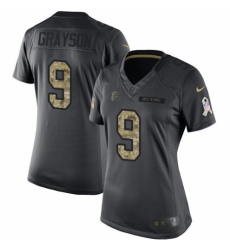 Women's Nike Atlanta Falcons #9 Garrett Grayson Limited Black 2016 Salute to Service NFL Jersey