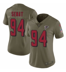 Women's Nike Atlanta Falcons #94 Deadrin Senat Limited Olive 2017 Salute to Service NFL Jersey