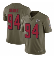 Youth Nike Atlanta Falcons #94 Deadrin Senat Limited Olive 2017 Salute to Service NFL Jersey