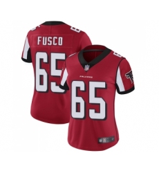 Women's Atlanta Falcons #65 Brandon Fusco Red Team Color Vapor Untouchable Limited Player Football Jersey