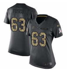 Women's Nike Atlanta Falcons #63 Brandon Fusco Limited Black 2016 Salute to Service NFL Jersey