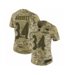 Women's Baltimore Ravens #34 Anthony Averett Limited Camo 2018 Salute to Service Football Jersey