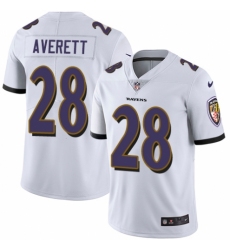 Youth Nike Baltimore Ravens #28 Anthony Averett White Vapor Untouchable Limited Player NFL Jersey