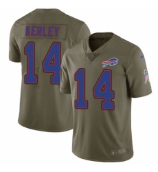 Youth Nike Buffalo Bills #14 Jeremy Kerley Limited Olive 2017 Salute to Service NFL Jersey