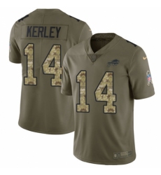 Youth Nike Buffalo Bills #14 Jeremy Kerley Limited Olive/Camo 2017 Salute to Service NFL Jersey