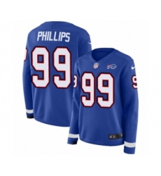 Women's Nike Buffalo Bills #99 Harrison Phillips Limited Royal Blue Therma Long Sleeve NFL Jersey