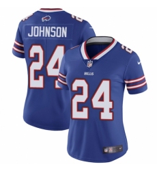 Women's Nike Buffalo Bills #24 Taron Johnson Royal Blue Team Color Vapor Untouchable Elite Player NFL Jersey