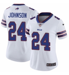 Women's Nike Buffalo Bills #24 Taron Johnson White Vapor Untouchable Elite Player NFL Jersey