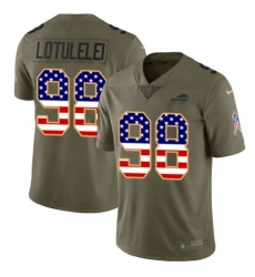 Men's Nike Buffalo Bills #98 Star Lotulelei Limited Olive/USA Flag 2017 Salute to Service NFL Jersey