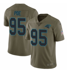 Youth Nike Carolina Panthers #95 Dontari Poe Limited Olive 2017 Salute to Service NFL Jersey
