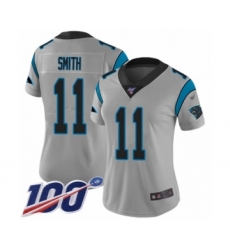 Women's Carolina Panthers #11 Torrey Smith Silver Inverted Legend Limited 100th Season Football Jersey