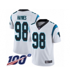 Men's Carolina Panthers #98 Marquis Haynes White Vapor Untouchable Limited Player 100th Season Football Jersey