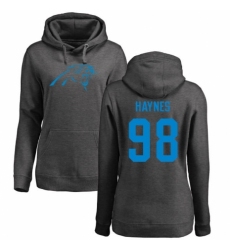 NFL Women's Nike Carolina Panthers #98 Marquis Haynes Ash One Color Pullover Hoodie
