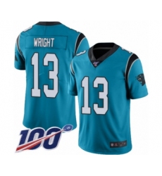 Men's Carolina Panthers #13 Jarius Wright Limited Blue Rush Vapor Untouchable 100th Season Football Jersey