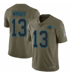 Men's Nike Carolina Panthers #13 Jarius Wright Limited Olive 2017 Salute to Service NFL Jersey