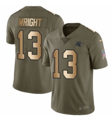 Youth Nike Carolina Panthers #13 Jarius Wright Limited Olive/Gold 2017 Salute to Service NFL Jersey