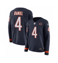 Women's Nike Chicago Bears #4 Chase Daniel Limited Navy Blue Therma Long Sleeve NFL Jersey