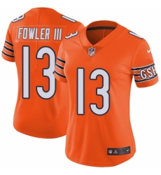 Women's Nike Chicago Bears #13 Bennie Fowler III Limited Orange Rush Vapor Untouchable NFL Jersey