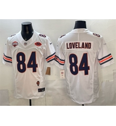 Men's Chicago Bears #84 Colston Loveland White F.U.S.E. 2025 NFC North Champions & VMH Vapor Untouchable Limited Stitched Football Jersey