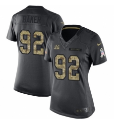 Women's Nike Cincinnati Bengals #92 Chris Baker Limited Black 2016 Salute to Service NFL Jersey