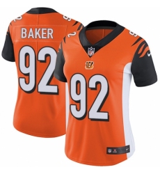 Women's Nike Cincinnati Bengals #92 Chris Baker Orange Alternate Vapor Untouchable Limited Player NFL Jersey