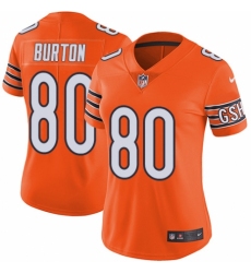 Women's Nike Chicago Bears #80 Trey Burton Limited Orange Rush Vapor Untouchable NFL Jersey