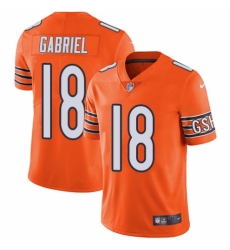 Men's Nike Chicago Bears #18 Taylor Gabriel Limited Orange Rush Vapor Untouchable NFL Jersey