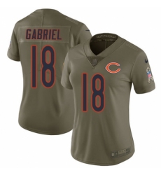 Women's Nike Chicago Bears #18 Taylor Gabriel Limited Olive 2017 Salute to Service NFL Jersey