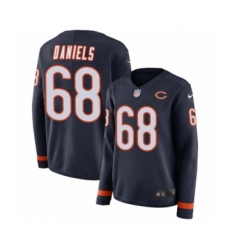 Women's Nike Chicago Bears #68 James Daniels Limited Navy Blue Therma Long Sleeve NFL Jersey