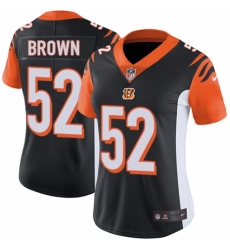 Women's Nike Cincinnati Bengals #52 Preston Brown Black Team Color Vapor Untouchable Limited Player NFL Jersey