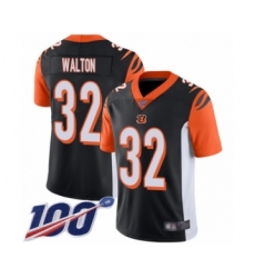 Men's Cincinnati Bengals #32 Mark Walton Black Team Color Vapor Untouchable Limited Player 100th Season Football Jersey