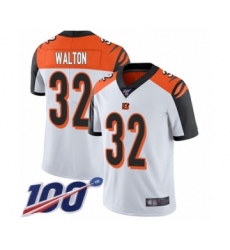 Men's Cincinnati Bengals #32 Mark Walton White Vapor Untouchable Limited Player 100th Season Football Jersey