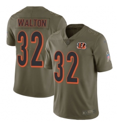 Men's Nike Cincinnati Bengals #32 Mark Walton Limited Olive 2017 Salute to Service NFL Jersey