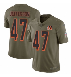 Youth Nike Cincinnati Bengals #47 Malik Jefferson Limited Olive 2017 Salute to Service NFL Jersey