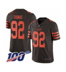 Men's Cleveland Browns #92 Chad Thomas Limited Brown Rush Vapor Untouchable 100th Season Football Jersey