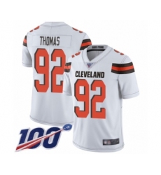 Men's Cleveland Browns #92 Chad Thomas White Vapor Untouchable Limited Player 100th Season Football Jersey