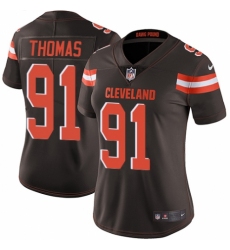 Women's Nike Cleveland Browns #91 Chad Thomas Brown Team Color Vapor Untouchable Limited Player NFL Jersey
