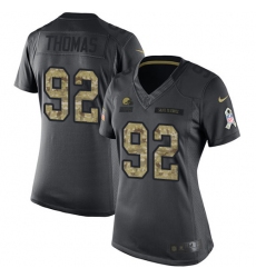 Women's Nike Cleveland Browns #92 Chad Thomas Limited Black 2016 Salute to Service NFL Jersey