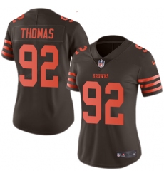 Women's Nike Cleveland Browns #92 Chad Thomas Limited Brown Rush Vapor Untouchable NFL Jersey
