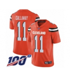 Men's Cleveland Browns #11 Antonio Callaway Orange Alternate Vapor Untouchable Limited Player 100th Season Football Jersey