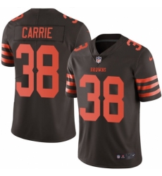 Youth Nike Cleveland Browns #38 T. J. Carrie Limited Brown Rush Vapor Untouchable NFL Jersey
