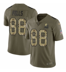 Youth Nike Cleveland Browns #88 Darren Fells Limited Olive/Camo 2017 Salute to Service NFL Jersey
