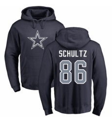 NFL Nike Dallas Cowboys #86 Dalton Schultz Navy Blue Name & Number Logo Pullover Hoodie