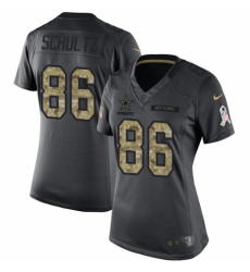 Women's Nike Dallas Cowboys #86 Dalton Schultz Limited Black 2016 Salute to Service NFL Jersey