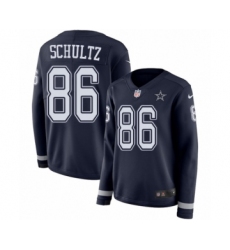 Women's Nike Dallas Cowboys #86 Dalton Schultz Limited Navy Blue Therma Long Sleeve NFL Jersey