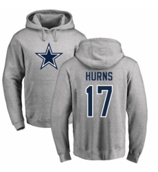 NFL Nike Dallas Cowboys #17 Allen Hurns Ash Name & Number Logo Pullover Hoodie