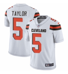 Men's Nike Cleveland Browns #5 Tyrod Taylor White Vapor Untouchable Limited Player NFL Jersey