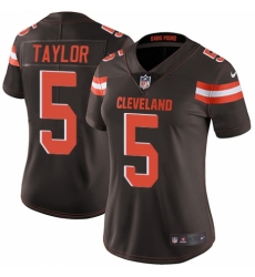 Women's Nike Cleveland Browns #5 Tyrod Taylor Brown Team Color Vapor Untouchable Limited Player NFL Jersey