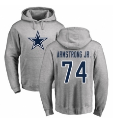NFL Nike Dallas Cowboys #74 Dorance Armstrong Jr. Ash Name & Number Logo Pullover Hoodie